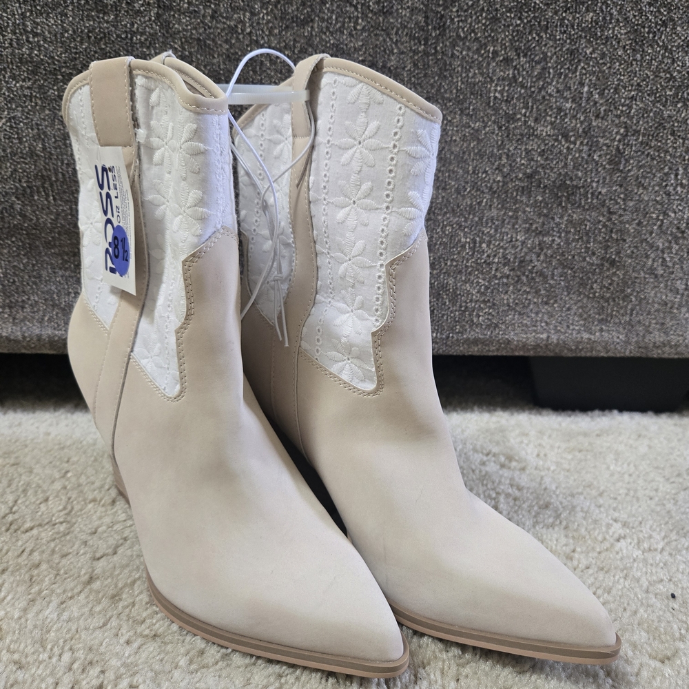 Altar'd State Cream and White Heeled Boots